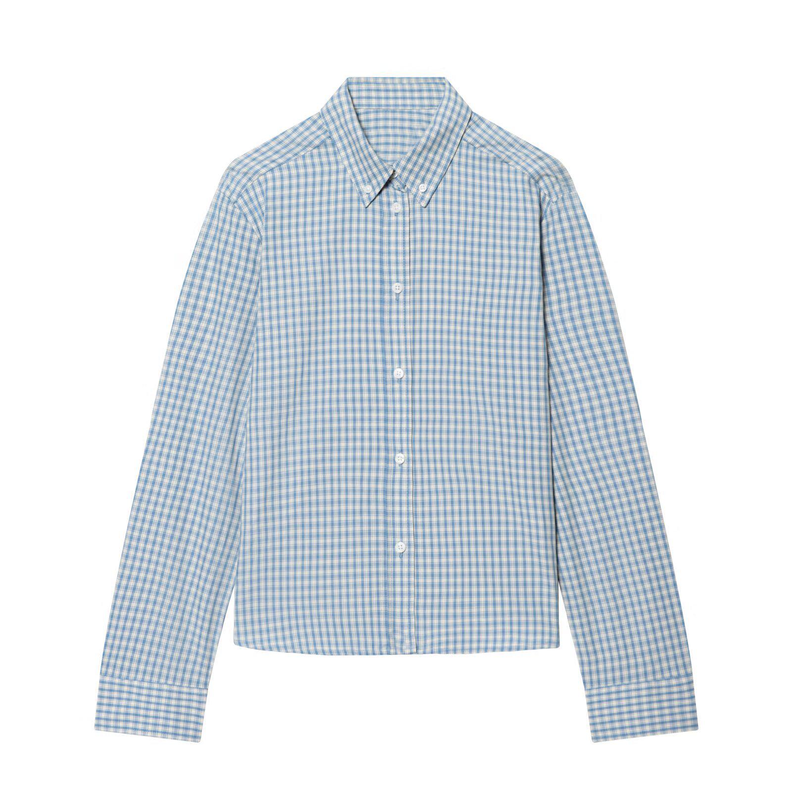 TAOP&ZA Women s Korean Style Slim Fit Plaid Long Sleeve Shirt - Spring 2026 New Arrival Extra Small