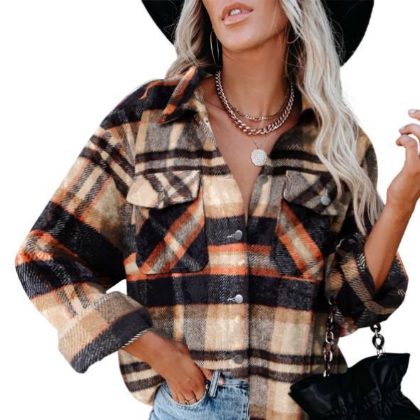 Γυναικείο Φθινοπωρινό και Χειμερινό Νέο Γυναικείο Πουκάμισο με Πλαϊνό Μάλλινο Παλτό