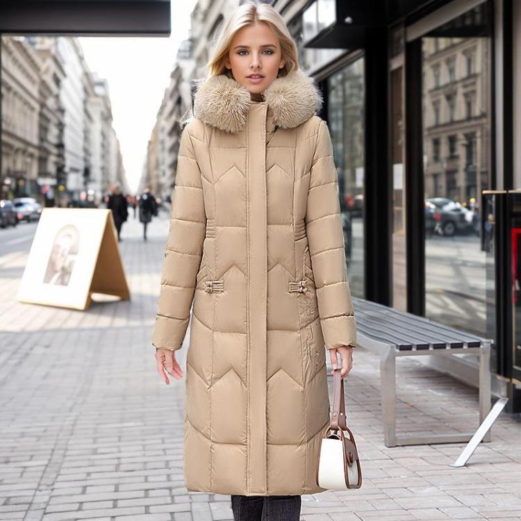 Neue Mode Winter Dick Baumwolle Gepolstert Lang Knie Übermantel für Damen Europäischer und Amerikanischer Stil