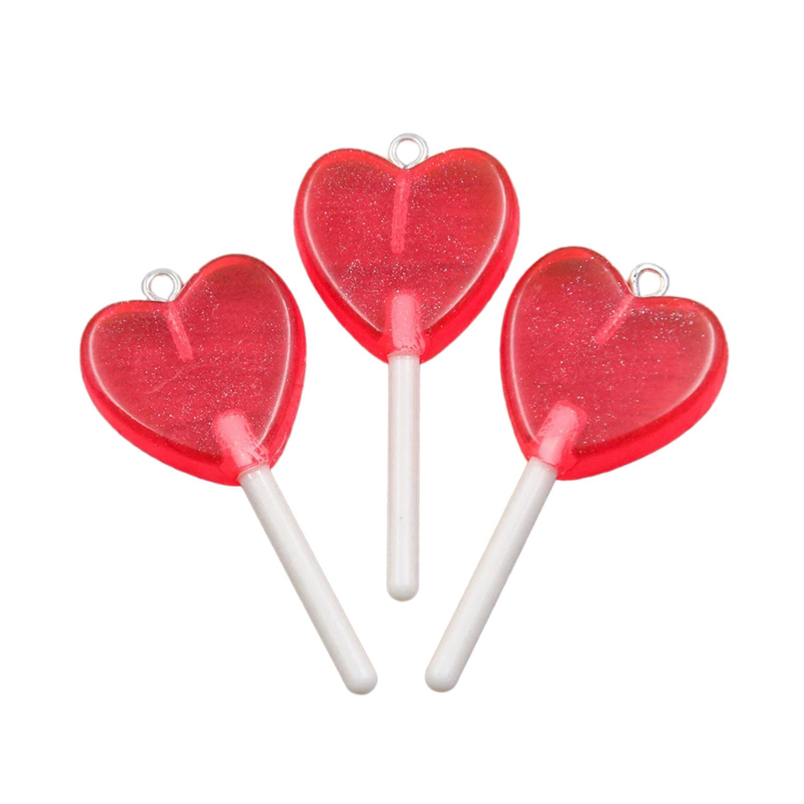 

3 Pieces Unique Star Heart Circle Lollipop Pendant With Sturdy Resin Materials Coating for Everyday Casual Wear B
