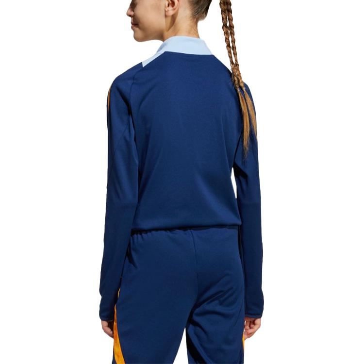 adidas Sweatshirt Real Madrid C.F Navy Blue/Dark Orange Yellow/Glossy Finish Blue Teenagers JE4208