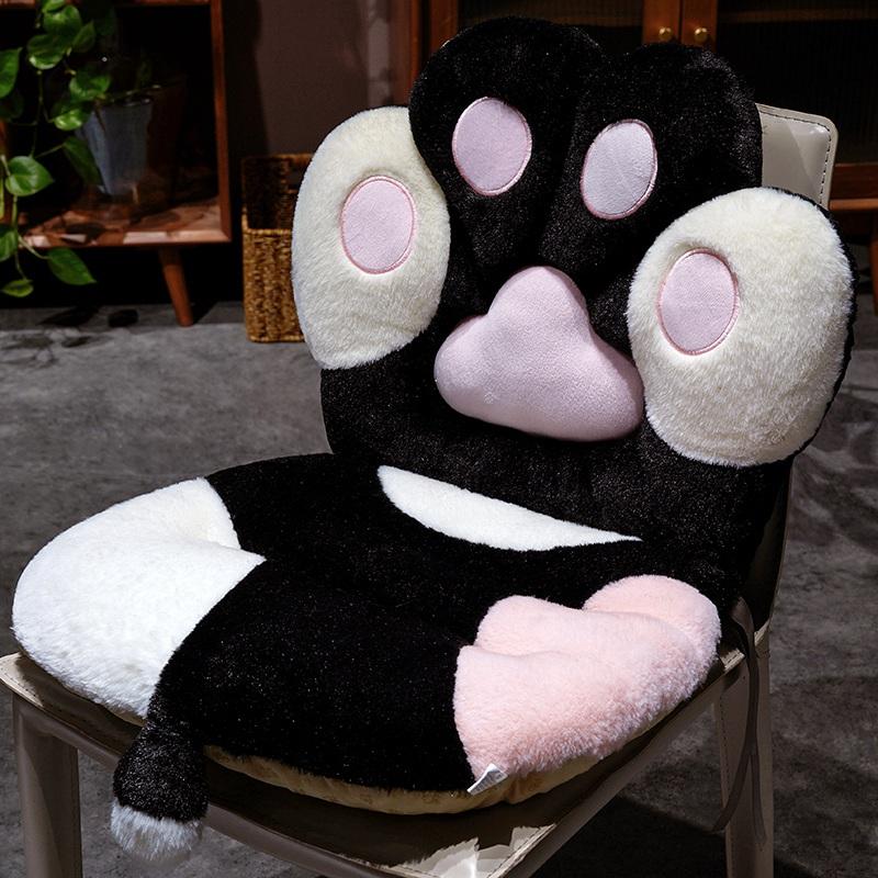 

Милая кошачья лапка, пушистая подушка для сиденья, офисная подушка для спины, плюшевая подушка для сиденья стула для общежития, подушка для попы для ленивого дивана, татами-мат для эркерного окна 35x40cm чёрный