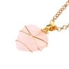 Heart Diamond Necklace For Women Girls With Natural Stone Jewelry Dainty Gift Wrapped Heart Pendant Pink Necklace Decor