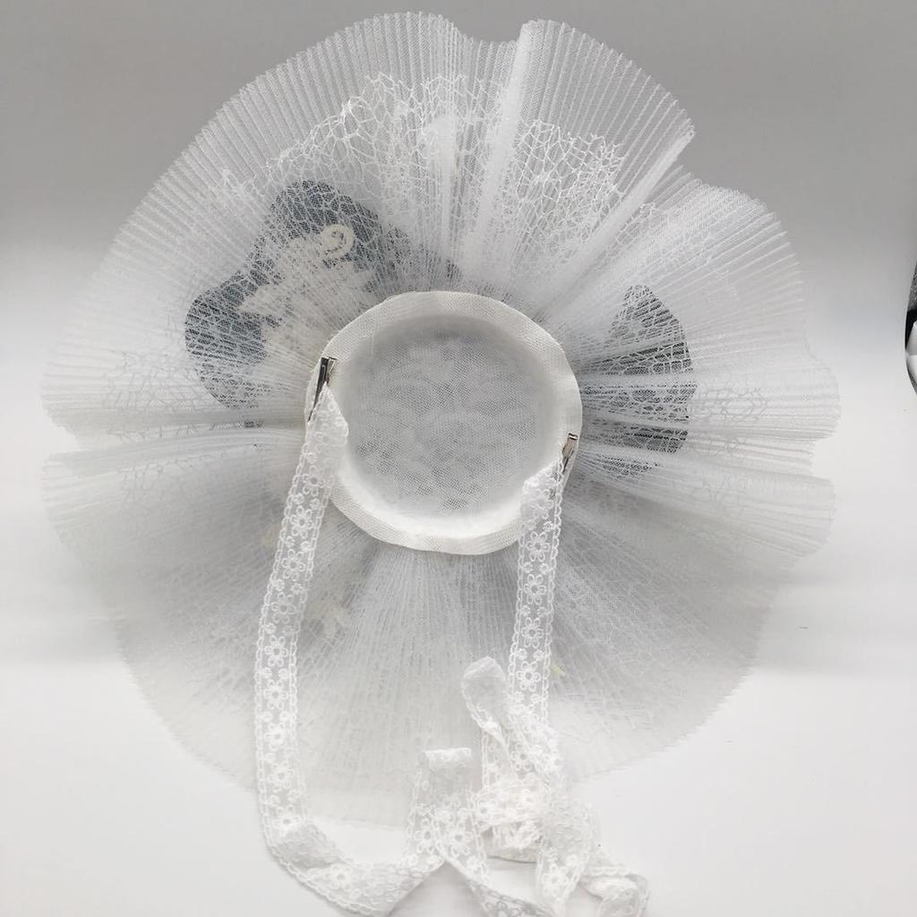 European and American white exaggerated hat super fairy lace juan yarn top hat studio bride style catwalk hat hat accessories headgear