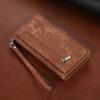 9 Card Slots Zipper Wallet Case for iPhone 14 13 12 11 Samsung S23 S22 S21 S20 A13 A33 A53 Xiaomi Google Leather Wrist Strap Phone Cover