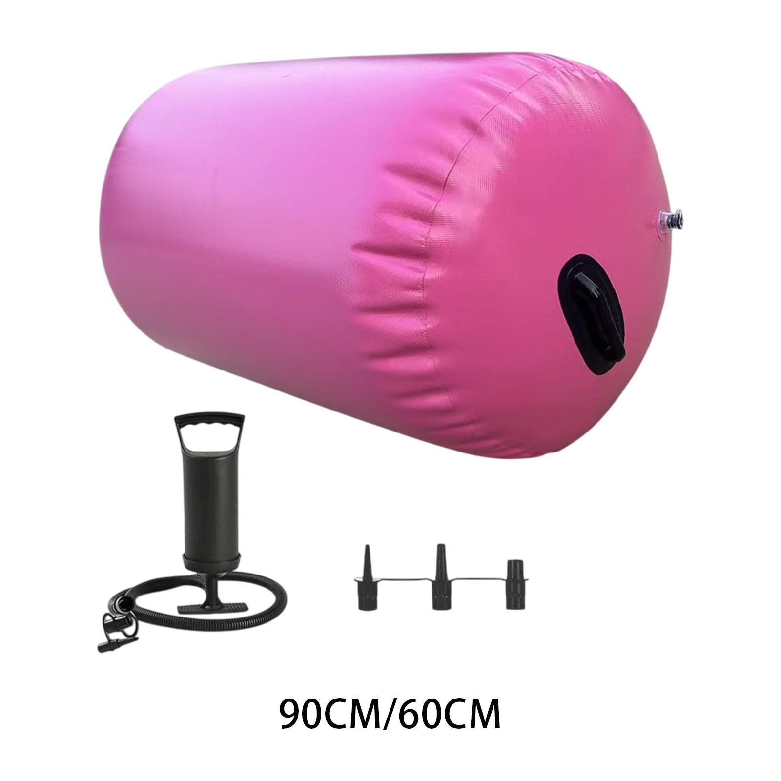 Gymnastics Barrel Air Roller with Air Pump, Back Handspring Trainer for Fitness, Cheerleading, Backhandspring, Home, Gym, 0.9mx1m