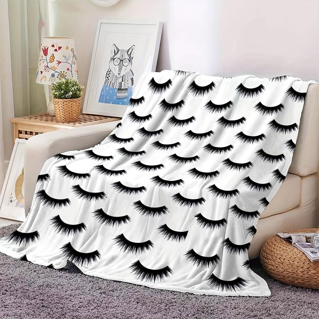 Eyelash Blanket Flannel Digital Print Blanket Warm Lunch Break Blanket Gift Blanket