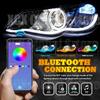 2Pcs 30/45/60CM RGB LED DRL Daytime Running Light Flowing Turn Signal Lamp APP Control LED Headlight Strips For Car Accessoies