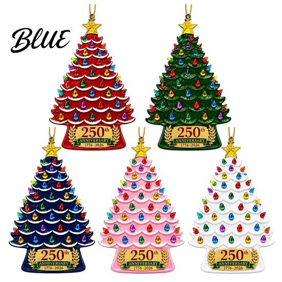 Decorative Wall Ornaments 250 Anniversary USA Christmas Tree Ornament 1776-2026 2D Acrylic Customized Gifts Years America Hanging Decoration