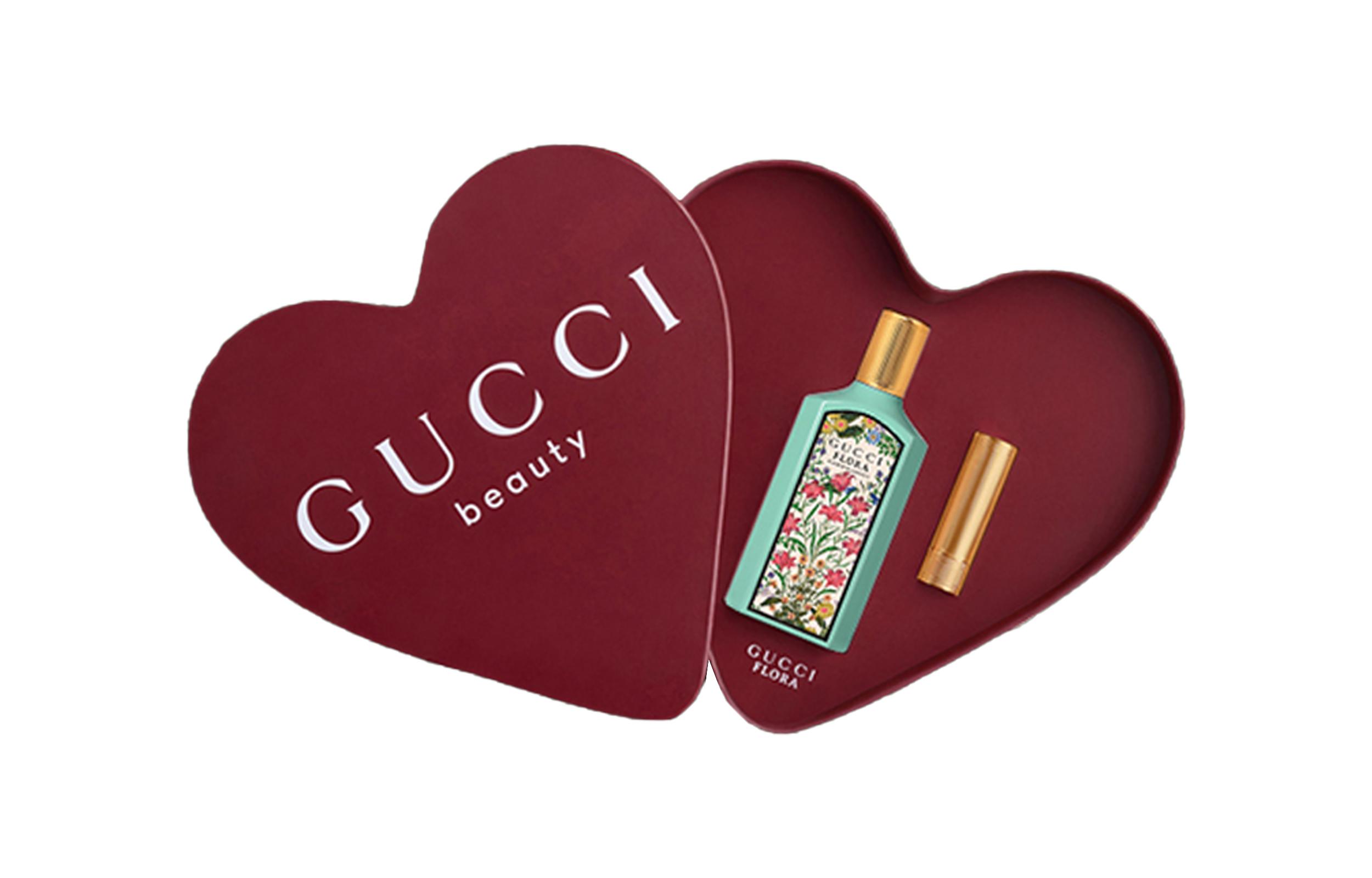 GUCCI Dreamy Jasmine Fragrance Water, Golden Tube Lipstick In Color Dreamy Jasmine 50ml+Velvet Lip Balm #217