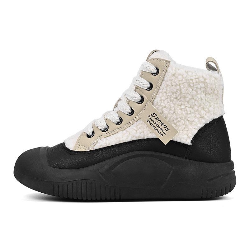 Martin boots winter high-grade cotton boots warm fluffy soft-soled piled warm mid-tube cotton shoes