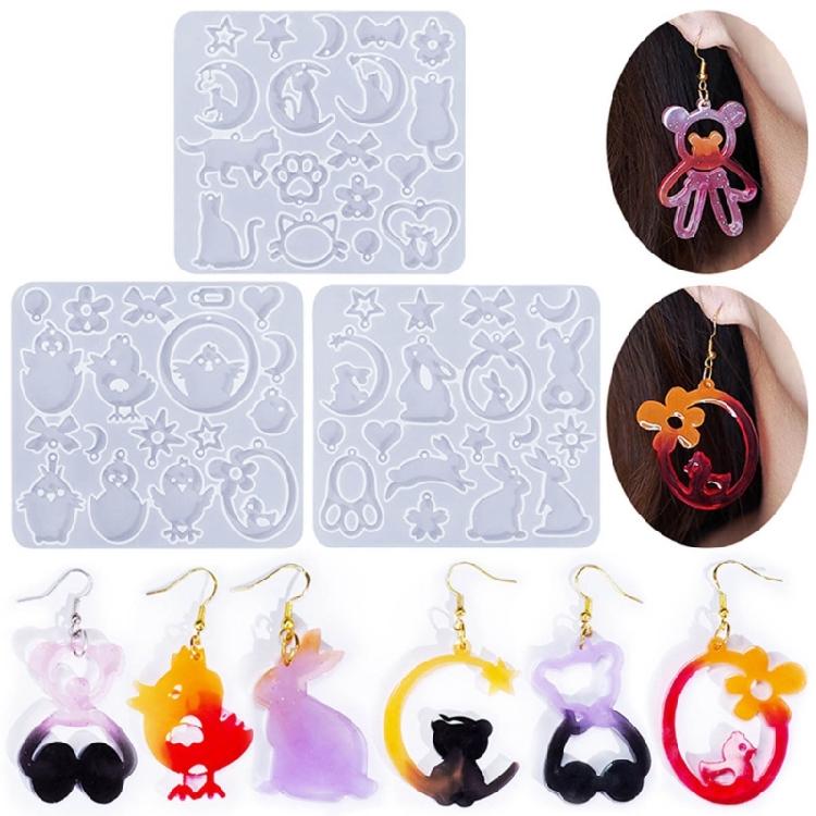 Cat Resin Silicone Molds Animal Epoxy Casting Mold Jewelry Making Keychain Molds