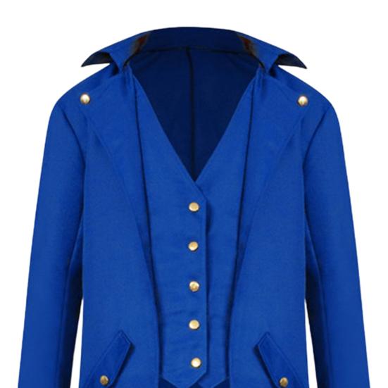 Gentleman Tailcoat Solid Color Long Sleeves Gothic Outerwear Single Breasted Split Tuxedo Coat for Halloween