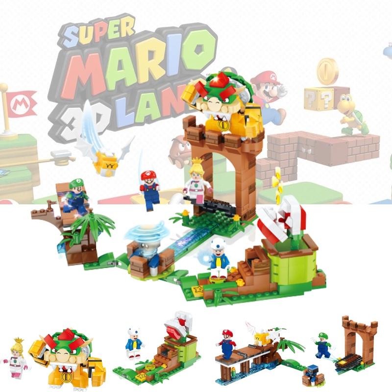 Colorful Super Mario Bros Dolls Luigi Peach Bowser Toad Building Blocks