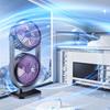 USB Rechargeable Dual-Head Desktop Fan 5 Gear Small Electric Fan  Home Living Room