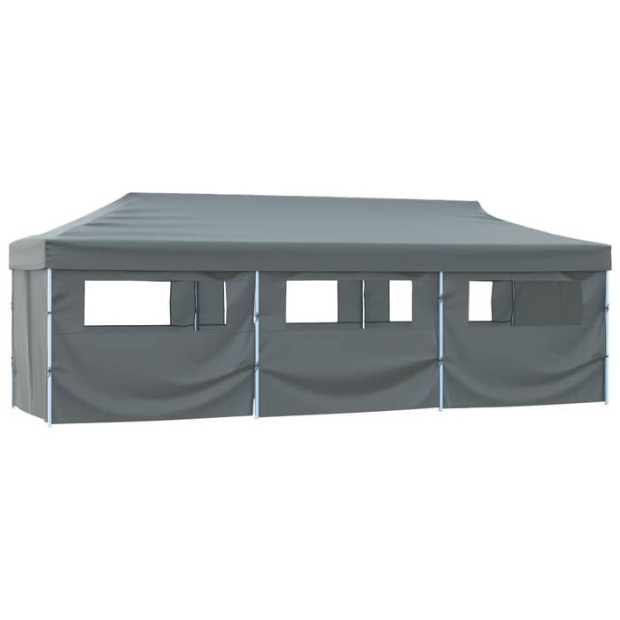 Tente de réception - vidaXL - 3 x 9 m - Anthracite - 8 parois - Résistante aux UV et à l'eau