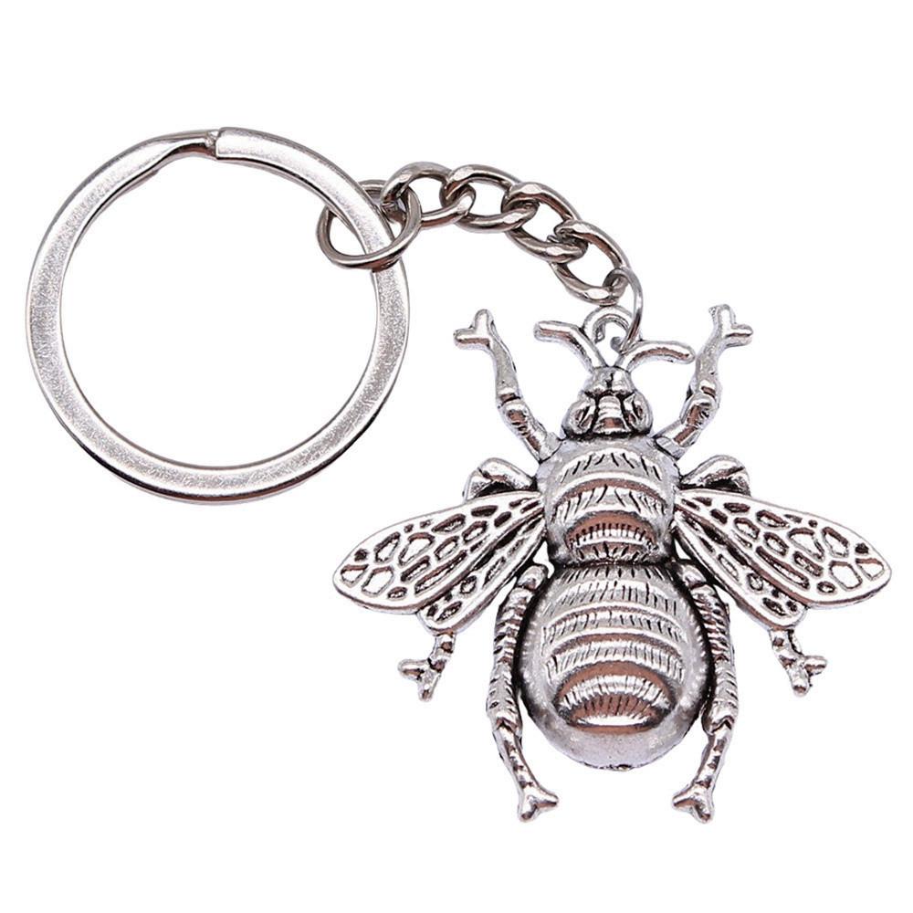 Breloc cu Charm Libelulă și Albină Pandantive Fluture Inel pentru Chei Inel de 28mm