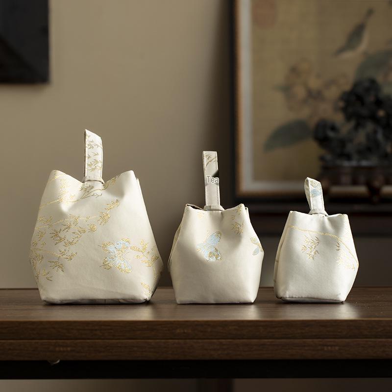 Portable Fabric Bag for Tea Set and Accessories - High-End Chinese Design