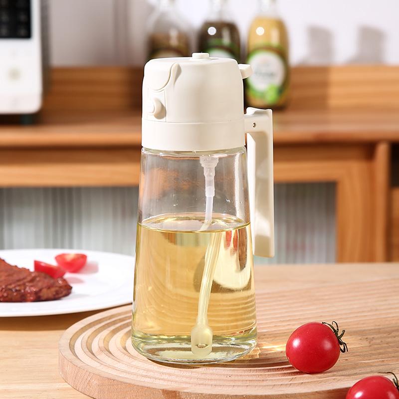 

1 шт., бутылка-диспенсер для масла для кухни - 2 в 1 дозатор оливкового масла и распылитель масла для приготовления пищи, салата, барбекю слоновая кость