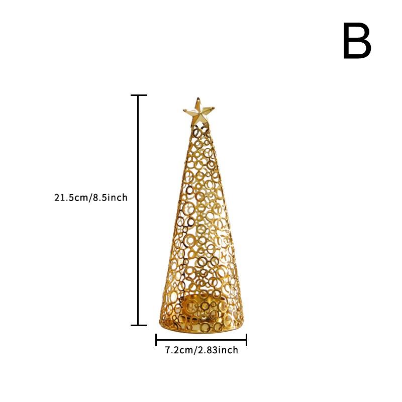 Metal Christmas Tree Candlestick Christmas Candle Cup European Wedding Decoration Tea Wax Small Round Cup Candle Holder Gift