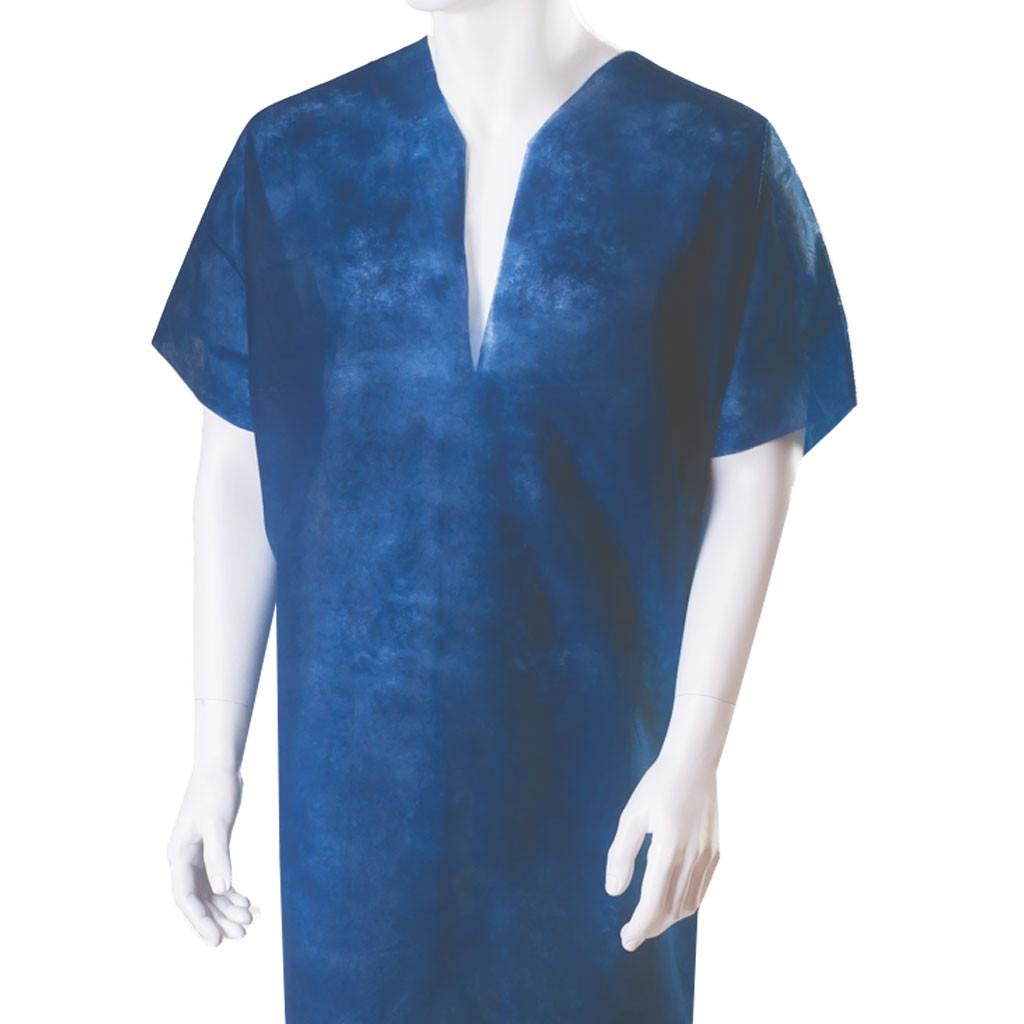 Disposable Patient Gown, Long, Short Sleeves, Y-Neck (40G Non-Woven) 10 Pieces