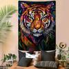 Colored glass style tiger Digital printing polyester wall tapestry suitable for use in living rooms bedrooms offices bars party