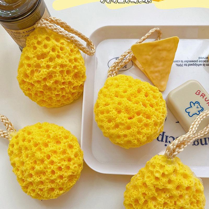 Japanese Honeycomb Exfoliating Bath Ball: Cute, Non-Dispersing Sponge for Children & Women