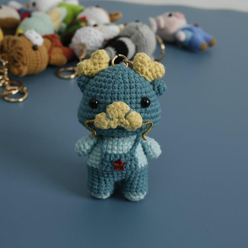 Cute Woven Handmade Twelve Zodiac Dolls Yarn Keychain Wool Thread Hook Weaving Crochet Doll Decoration Creative Birthday Gift