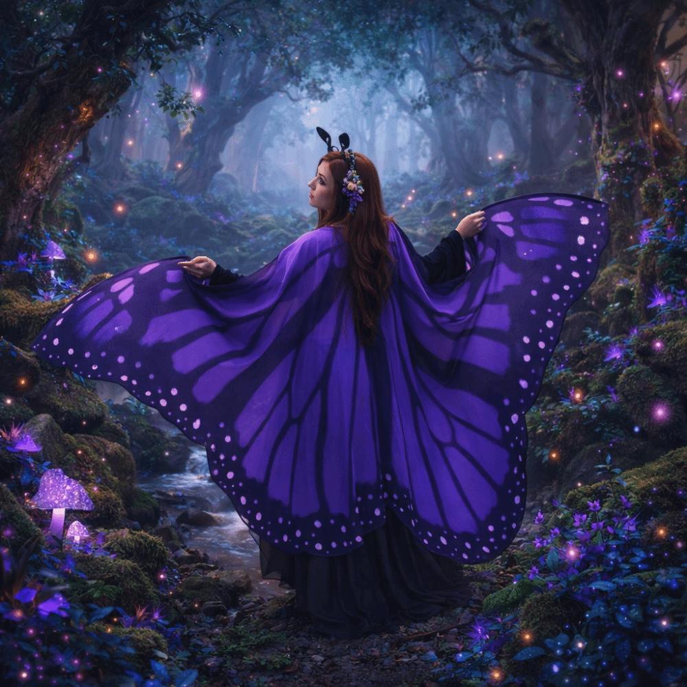 Decoration Moth Butterfly Cape Halloween Masquerade Butterfly Peacock Shawl Dress Up Show Butterfly Cosplay Costumes Spring