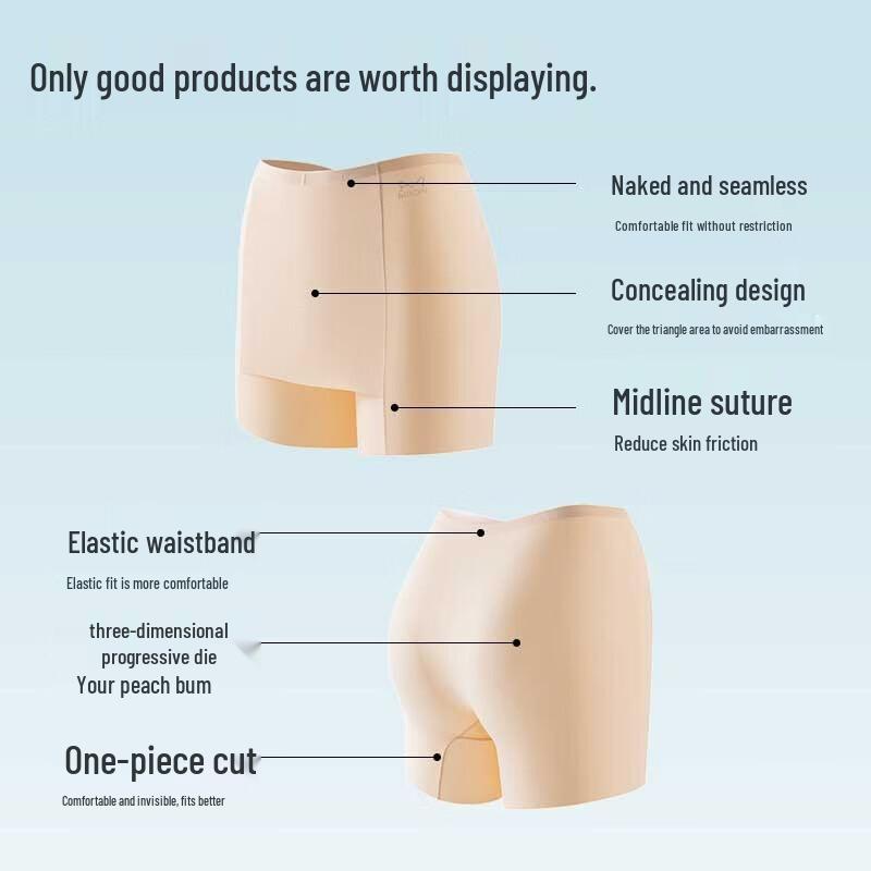 MiiOW Women's Seamless Antibacterial Safety Shorts 2-Pack