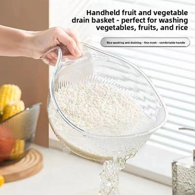Küchenreiswaschwunder: Multifunktionale Reiswaschschüssel, Wasser abgießen, Gemüsekörbe waschen und Obstschüssel mit Griff