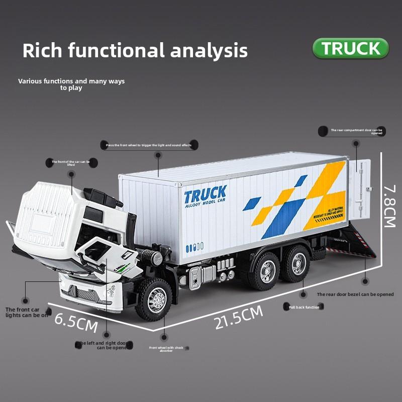 Model Alloy Children Truck Toy With Doors And Inertia Control For Decor Playroom