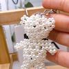 Faux Pearl Bear Rabbit Keychain Pendant Handmade Braided Lightweight Charm Key Chain Backpack Bag Accessory