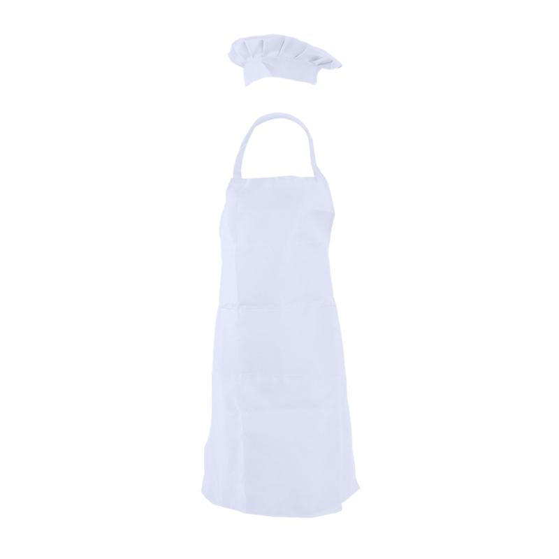 Cotton Apron With Hat, Spill Resistant, Easy to Clean Fabric, Includes Pockets Home Cooking Essential