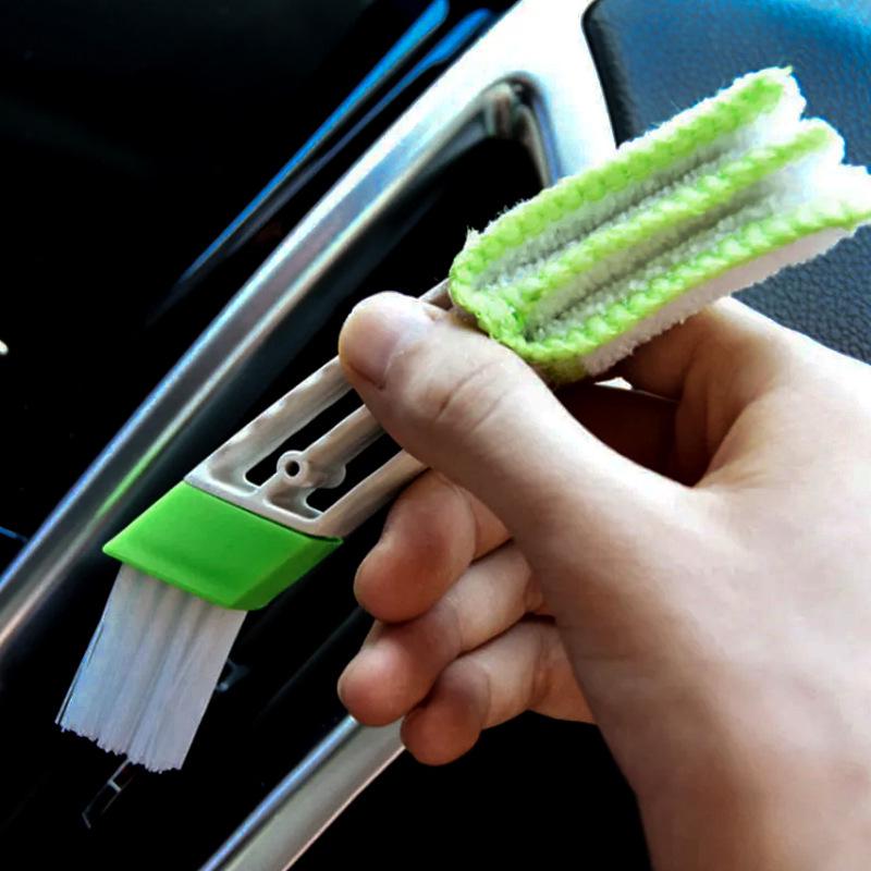Dual-Purpose Car Air Vent Cleaning Brush with Gap Cleaner
