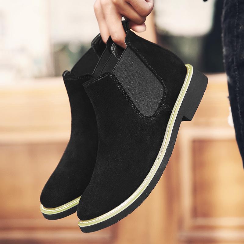 Martin boots men's 2025 new men's casual thermal cotton boots fashion trend Chelsea boots leather boots