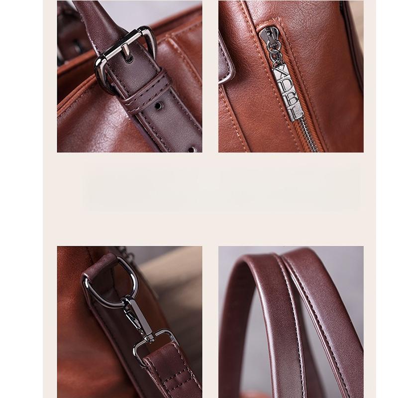 Luxe Handtas Dames Tote Bag Vintage Gewaxt Leer Schoudertas voor Werk Reizen Herfst Winter Nieuwe Mode Portemonnee