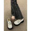 Fashion Cute Kawaii Women's Shoes with Medium Heels Round Toe Platform Loafers Ladies Pumps Young On Sale Stylish Genuine Mark Wholesale