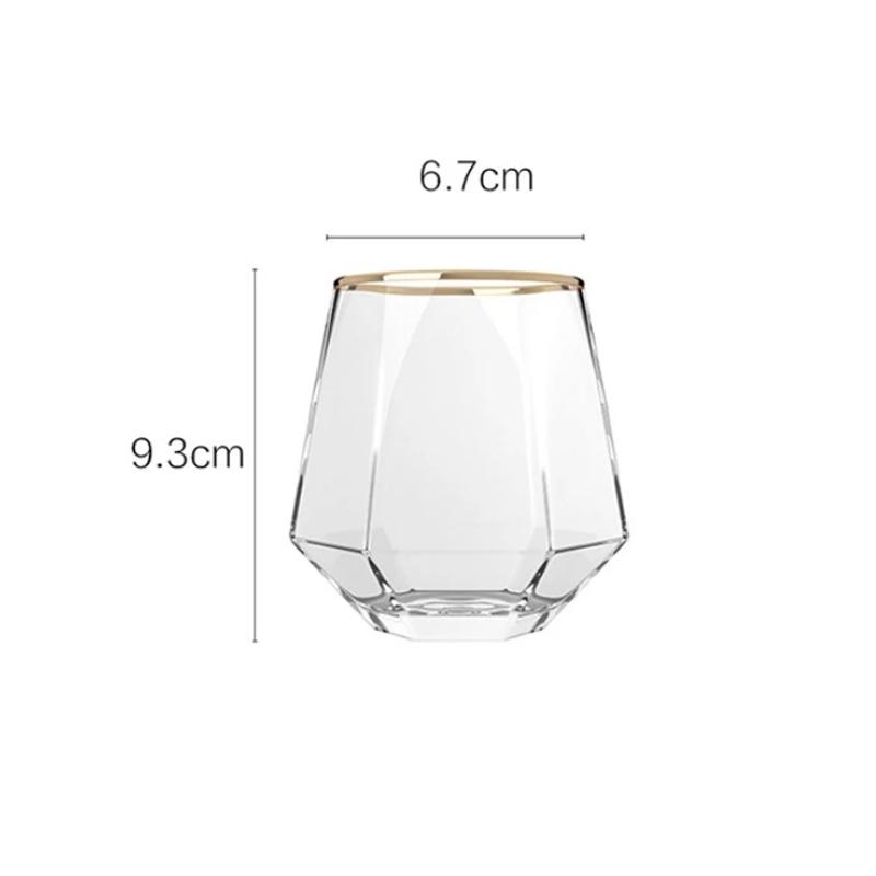 Hexagonal Colorful Cup Transparent Drinkware Household Juice Cup Creative Stylish Whiskey Glass Suitable for Giving To Friends