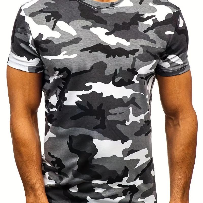 Camouflage Print Men's Tshirt Casual Comfortable Streetwear 3D Summer Outdoor Short Sleeve Crew Neck Sports Top Training T-shirt