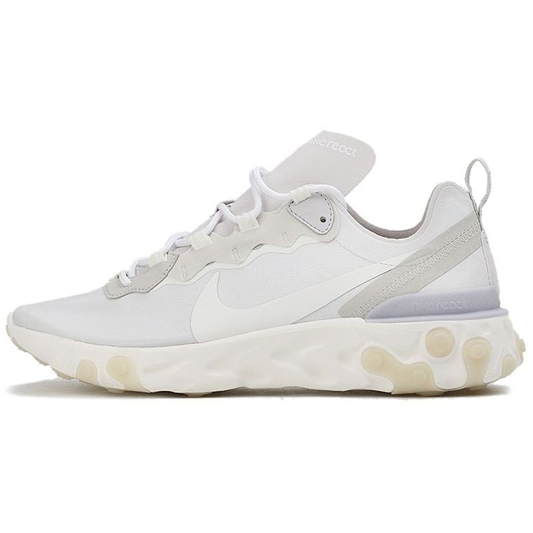 Nike React Element 55 Comfortable Cushioning Slip Resistant Durable Low Top Casual Running Shoes Unisex Sneakers Gray White CZ3595-015