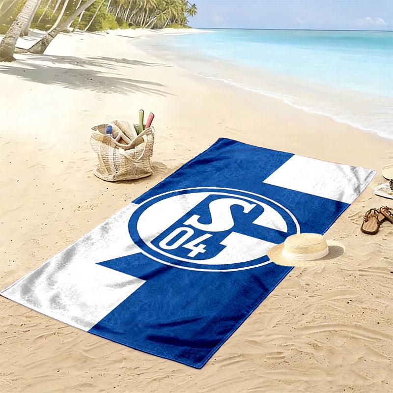 Asciugamano da Spiaggia Stampato FC Schalke 04, Asciugamano Grande Morbido ad Asciugatura Rapida per Spiaggia Campeggio Nuoto