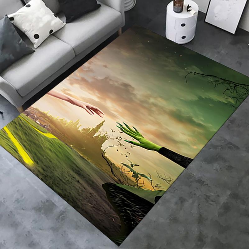 Fantasy, Hands Pattern Polyester Office Carpet Chair Mats, Home Decor Dormitory Floor Protector with