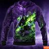 Men's Halloween Grim Reaper 3D Printed Hoodie Skull Raven Gothic Graphic Sweatshirt Long Sleeve Streetwear Outdoor Street Hoodie