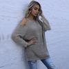 Vintage Fashion Elegant Casual Autumn Slim Solid Color Round Neck Knitted Bottoming Shirt Strapless Sweater Women