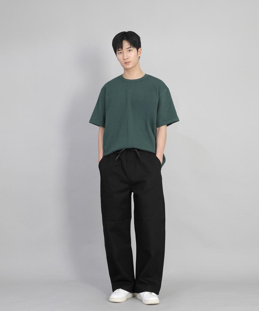 Seinteukeulu R-Neck Plain Short Sleeve Tee Brs-826 Dark Green