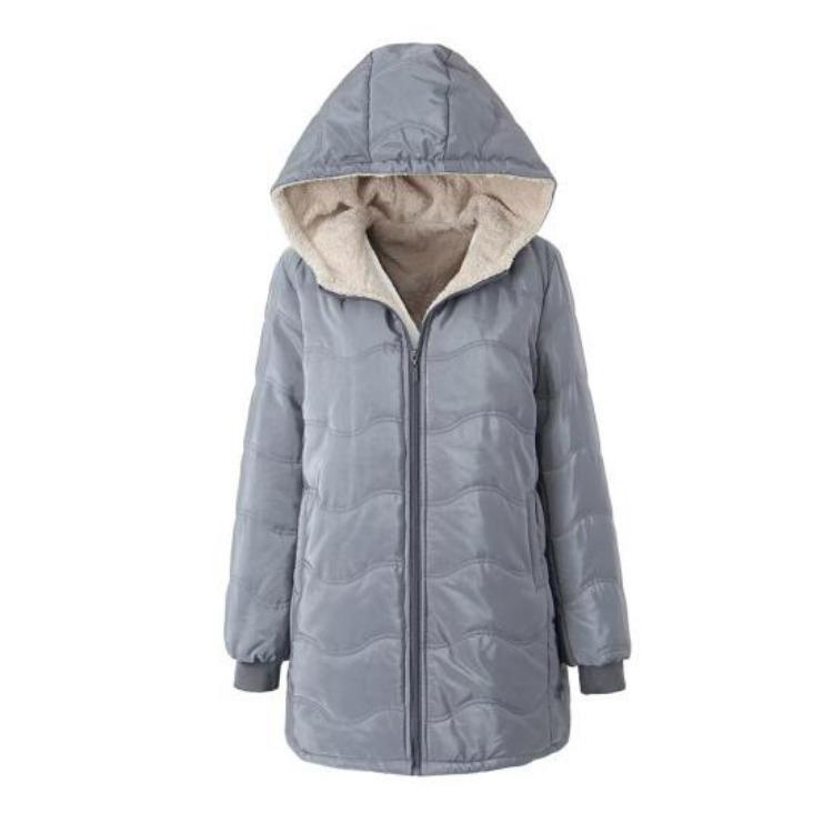 

Winter Warm Hooded Parka Women s Long Puffer Coat Fleece Lined Thickened Down Jacket Zip Up Windproof Quilted Outerwear XL