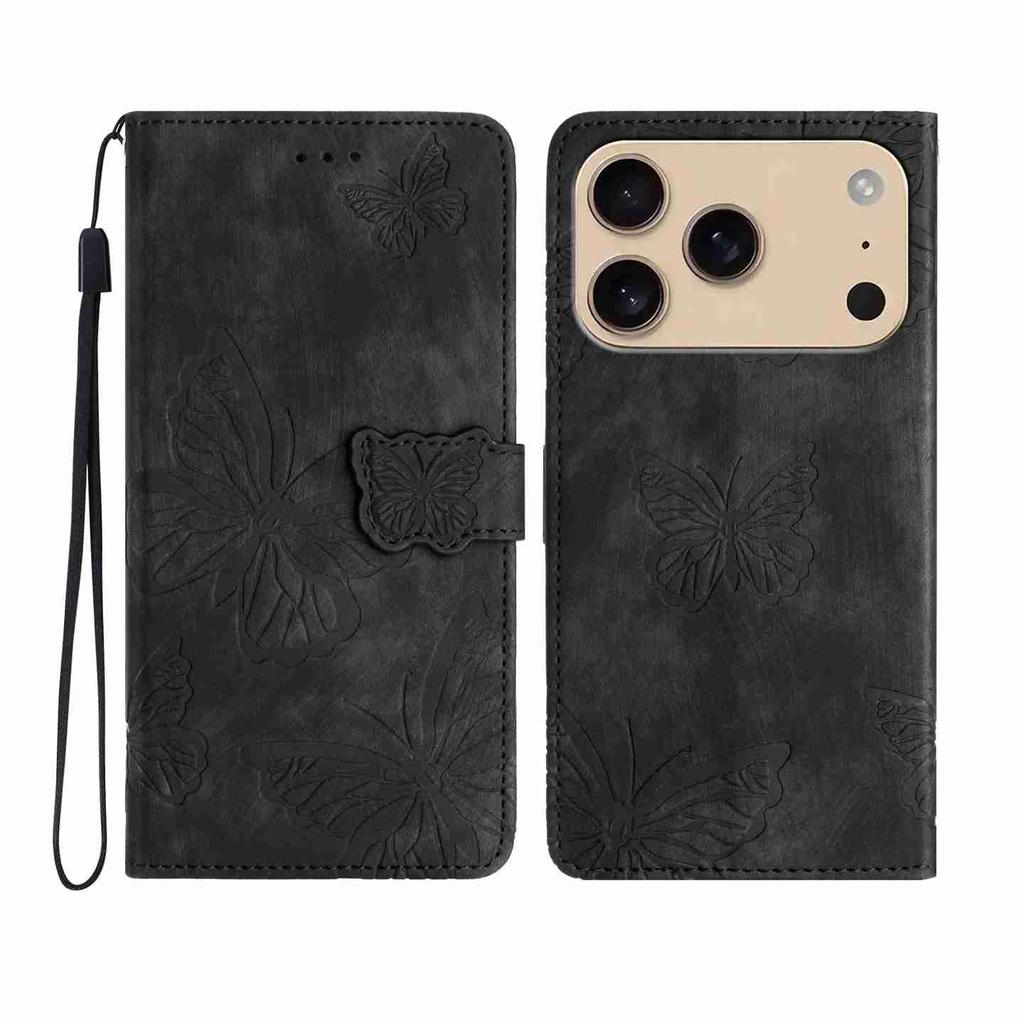 For iPhone 7 8 XS 11 12 13 14 15 16 17 Series Faux Leather Wallet Case with Butterfly Design,Card Slots & Shockproof Protection