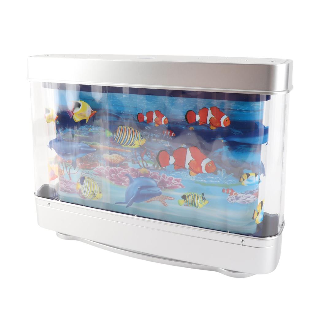 Fake Fish Tank Lamp Mini Decorative Tropical Fish Artificial Aquarium Night Light with Moving Fish for Kids Baby