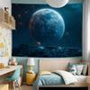 Cosmic Moon Tapestry 2D Digital Print Polyester Wall Hanging Living Room Bedroom Office Studio Decor with Hooks